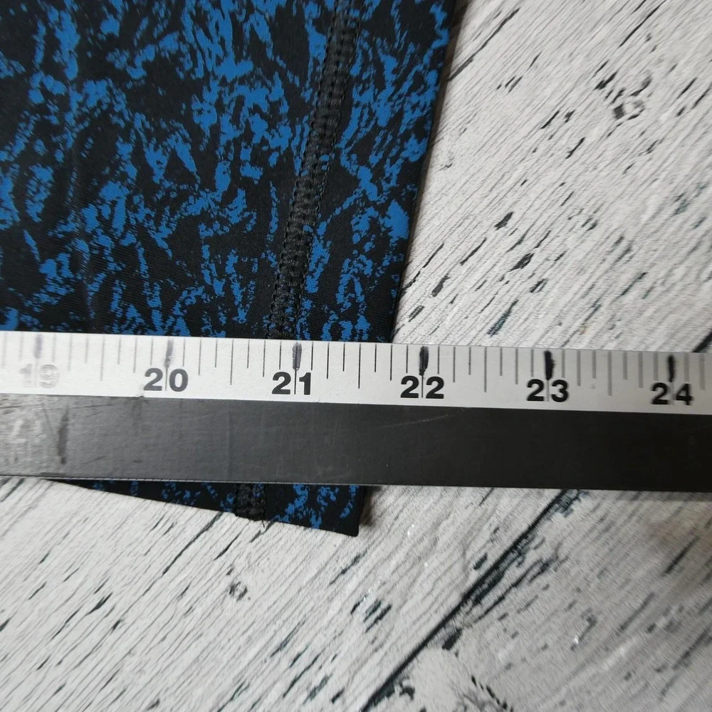 Lululemon Leggings Womens 8 Blue High Rise Capri Flecked Print Yoga‎ Athletic